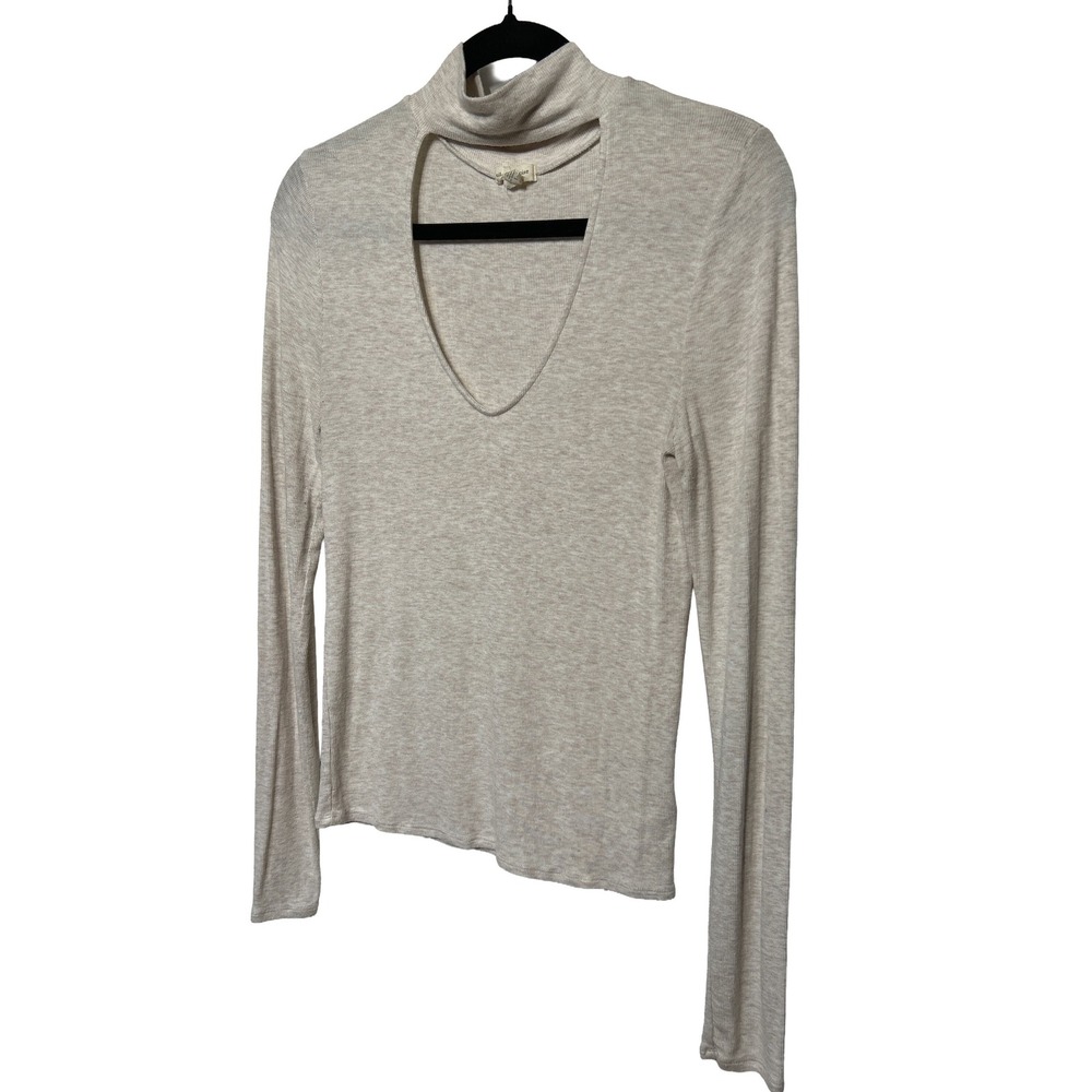 Silence +‎ Noise Cutout Mock Neck Long Sleeve Top Women's Size Large